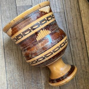 Wooden chalice large goblet vase